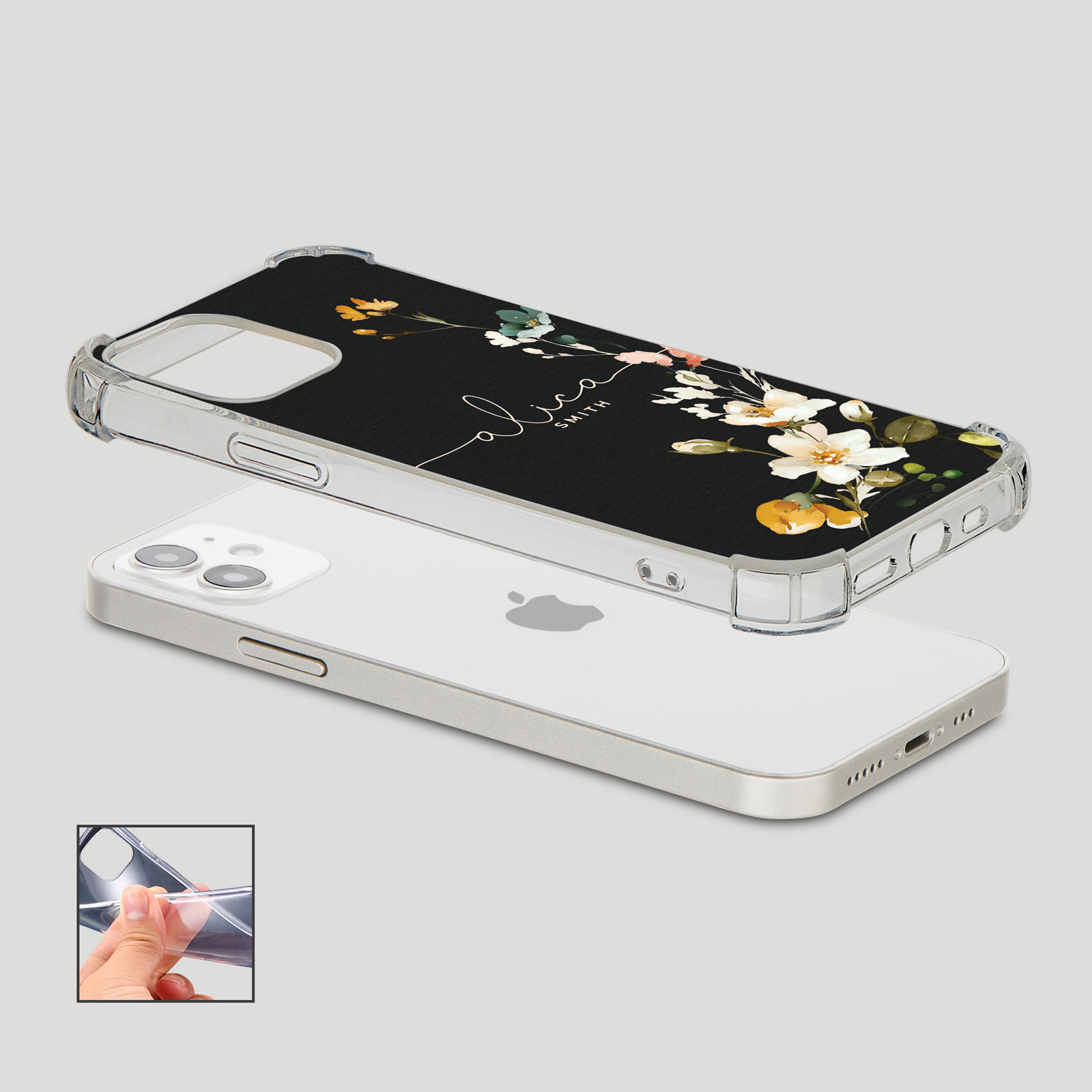 Tirita Personalised Phone Case Shockproof for iPhone 14 13 12 11 Vintage  Floral